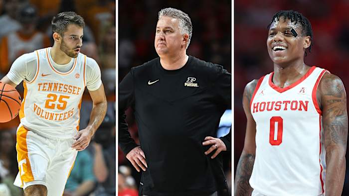 Tennessee’s Santiago Vescovi, Purdue’s Matt Painter and Houston’s Marcus Sasser
